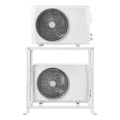 Mini Split Ground Stand, Anti-Vibration Mini Split Stand for 9000-18000 BTU Ductless Air Conditioner Heat Pump, Heavy Duty AC Base Bracket Floor Mount w/ 250kg Max. Load,Dual Levels