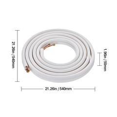 4876.8mm Mini Split Line Set, 6.4 & 12.7mm O.D Copper Pipes Tubing and Triple-Layer Insulation, for Air Conditioning or Heating Pump Equipment & HVAC with Rich Accessories (18ft Connection Cable