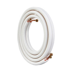 4876.8mm Mini Split Line Set, 6.4 & 12.7mm O.D Copper Pipes Tubing and Triple-Layer Insulation, for Air Conditioning or Heating Pump Equipment & HVAC with Rich Accessories (18ft Connection Cable