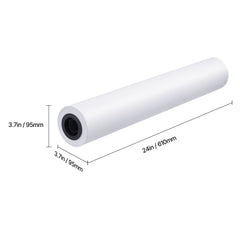 Wide Format Paper, 609.6 mm x 45.7 m Plotter Paper, 4 Rolls CAD Bond Rolls with 50.8 mm Core, 10 KG Plotter Paper Rolls, for CAD Drawings, Engineering Plans, GIS Maps & Architectural Designs
