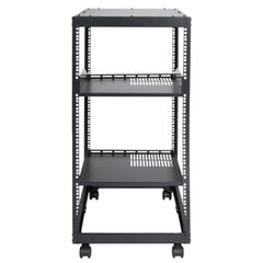 20U Open Frame Server Rack, 15''-40'' Adjustable Depth, Free Standing or Wall Mount Network Server Rack, 4 Post AV Rack with Casters, Holds All Your Networking IT Equipment AV Gear Router Modem