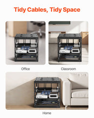 10U Open Frame Network Rack, 585 mm Depth, Wall Mounted or Floor Standing Server Rack, Heavy Duty 4 Post, with Vented Shelves & Mounting Hardware, Holds All Your Networking IT Equipment AV Gear