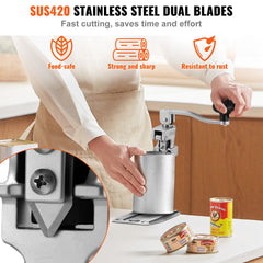 Commercial Can Opener, Heavy-Duty Manual Tabletop Cans Opener for Cans Up to 300 mm Height, Height-Adjustable Professional Can Openers Fixed with Screws, for Restaurant, Hotel, and Food Store
