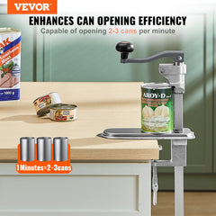 Manual Can Opener, Commercial Table Clamp Opener for Large Cans, Heavy Duty Can Opener with Base, Adjustable Height Industrial Jar Opener For Cans Up to 40cm Tall, for Restaurant Hotel Home Bar