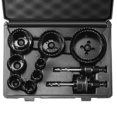 Hole Saw Kit, 11 PCS Saw Blades, 2 Drill Bits, 1 Hex Wrench, Bi Metal M42 Hole Saw Set with Carrying Case, General Purpose Size from 3/4" to 3", Ideal for Wood Board, Iron and Plastic Plate
