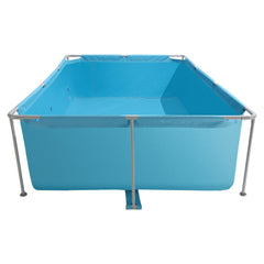 Frame Above Ground Swimming Pool, 3 x 2 x 0.762 m Rectangular Steel Metal Frame, Large Rectangle Outdoor Backyard Family Pool, Easy to Assemble Rust-Resistant, 3959.54 L Water Capacity, Blue