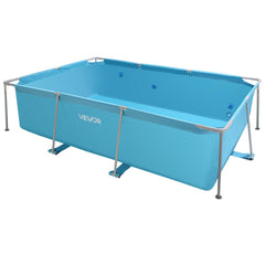 Frame Above Ground Swimming Pool, 3 x 2 x 0.762 m Rectangular Steel Metal Frame, Large Rectangle Outdoor Backyard Family Pool, Easy to Assemble Rust-Resistant, 3959.54 L Water Capacity, Blue