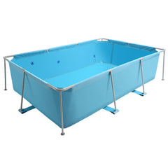 Frame Above Ground Swimming Pool, 3 x 2 x 0.762 m Rectangular Steel Metal Frame, Large Rectangle Outdoor Backyard Family Pool, Easy to Assemble Rust-Resistant, 3959.54 L Water Capacity, Blue