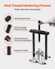 Bearing Puller Kit, 14-Piece 5 Ton Capacity Bearing Separator, Pinion Wheel Bearing Removal Kit with 50 mm and 70 mm Jaws, Bearing Puller Set, Heavy Duty Bearing Splitter Tool Kit with Case