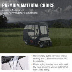 Golf Cart Enclosure, Polyester Driving Enclosure, Club Car Covers Suitable for 2-Seater Golf Carts, Sunproof and Dustproof Outdoor Cart Cover