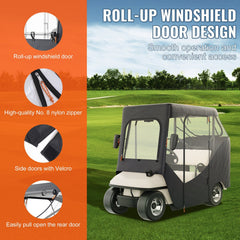 Golf Cart Enclosure, Polyester Driving Enclosure, Club Car Covers Suitable for 2-Seater Golf Carts, Sunproof and Dustproof Outdoor Cart Cover