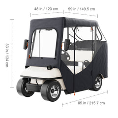 Golf Cart Enclosure, Polyester Driving Enclosure, Club Car Covers Suitable for 2-Seater Golf Carts, Sunproof and Dustproof Outdoor Cart Cover