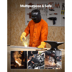 Flame-Resistant Welding Jacket Heavy Duty Leather Welding Jacket L Size
