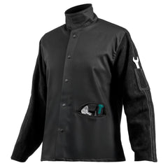 FR Welding Jacket L Size Heavy Duty Cowhide Leather & 9oz FR Cotton