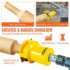Tenon Cutter Log Furniture Kit 1" & 1.5"& 2" w/ Curved Blade for Home DIY