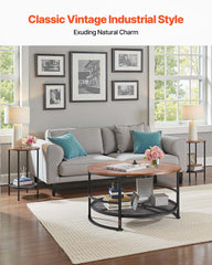 3 Pieces Round Coffee Table Set 80 cm with 2 End Tables for Living Room