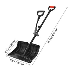 Snow Shovel for Driveway, 45.5cm Wide Snow Shovel with Assist D-shaped Handles, Non Slip Grip, Large Capacity Snowplow Shovels, Lightweight Snows Removal Tool for Garden Car Camping Outdoors