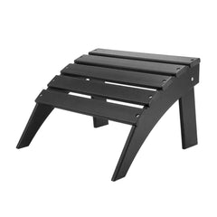 Adirondack Ottoman, 47.5L x 50W x 33H cm HDPE Plastic Folding Adirondack Ottoman, Weather-Resistant Foot Rest for Adirondack Chair, Widely Used for Outside Porch Pool Lawn Backyard, Black
