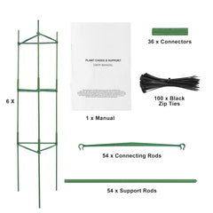 6 Packs Tomato Cages for Garden, 1230 mm Tomato Trellis Plant Stakes Support, Stackable Tall Plant Support Cage, for Raised Garden Bed, Vegetables Flowers and Climbing Plants