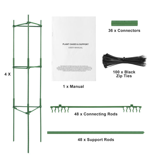 4 Packs Tomato Cages for Garden 1620 mm Tomato Plant Stakes Support Cage