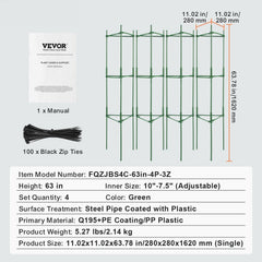 4 Packs Tomato Cages for Garden 1620 mm Tomato Plant Stakes Support Cage