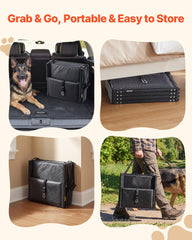 Dog Stairs for Car, 4 Steps Extra Wide Foldable Dog Ramp for Large Dogs with Non-Slip Surface, Portable Lightweight Pet Stairs Ladder for Car, SUV, Truck, High Bed, Sofa, Support up to 113 kg