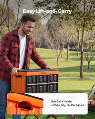 Plastic Collapsible Storage Bins with Lids, 45L 3Packs, Stackable Folding Storage Crates with Handles, Holds 20 kg Per Bin, Heavy Duty Containers, Space-Saving Baskets, for Home Organizing