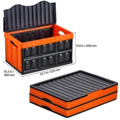 Plastic Collapsible Storage Bins with Lids, 45L 3Packs, Stackable Folding Storage Crates with Handles, Holds 20 kg Per Bin, Heavy Duty Containers, Space-Saving Baskets, for Home Organizing