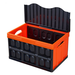 Plastic Collapsible Storage Bins with Lids, 45L 3Packs, Stackable Folding Storage Crates with Handles, Holds 20 kg Per Bin, Heavy Duty Containers, Space-Saving Baskets, for Home Organizing