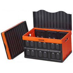 Plastic Collapsible Storage Bins with Lids, 45L 3Packs, Stackable Folding Storage Crates with Handles, Holds 20 kg Per Bin, Heavy Duty Containers, Space-Saving Baskets, for Home Organizing