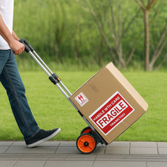 Folding Hand Truck, 140 kg Load Capacity, Aluminum Portable Cart, Convertible Hand Truck and Dolly with Telescoping Handle and PP+TPR Wheels, Ultra Lightweight Super Strong for Moving Warehouse
