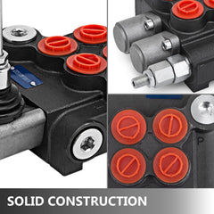 Hydraulic Valve 2 Spool Hydraulic Directional Control Valve 11gpm Hydraulic Control Valve Double Acting for Tractors Loaders Tanks
