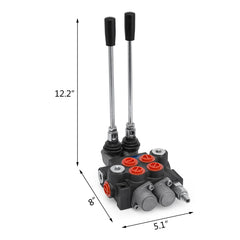 Hydraulic Valve 2 Spool Hydraulic Directional Control Valve 11gpm Hydraulic Control Valve Double Acting for Tractors Loaders Tanks