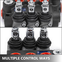 3 Spool Hydraulic Control Valve 11GPM Hydraulic Directional Control Valve Double Acting Hydraulic Valve for Tractors Loaders Tanks