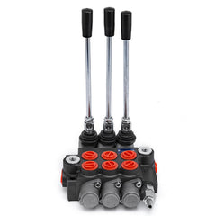 3 Spool Hydraulic Control Valve 11GPM Hydraulic Directional Control Valve Double Acting Hydraulic Valve for Tractors Loaders Tanks