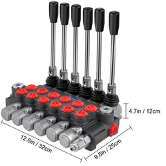 Hydraulic Directional Control Valve, 6 Spool Hydraulic Spool Valve, 11 GPM Hydraulic Loader Valve, 3600 PSI Directional Control Valve, Hydraulic Valves And Controls For Tractors Loaders Tanks