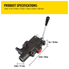 Hydraulic Directional Control Valve, 1 Spool Hydraulic Spool Valve, 21 GPM Hydraulic Loader Valve, 3625 PSI Directional Control Valve, Hydraulic Valves And Controls For Tractors Loaders Tanks