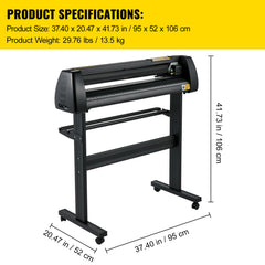 28 Inch Vinyl Cutter Machine With Floor Stand Vinly Sign Cutting Plotter Starter Bundle Kit Software Adjustable Force & Speed