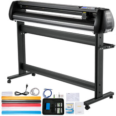 Vinyl Cutter, 53inch Vinyl Cutter Plotter with Stand, Adjustable Speed Force for Sign Making Vinyl Plotter, SignMaster Software Vinyl Tape Tools Vinyl Printer Available with COM/USB/Bluetooth