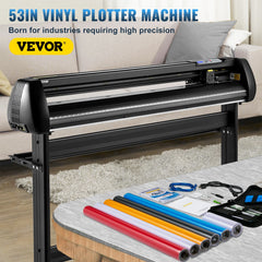 Vinyl Cutter, 53inch Vinyl Cutter Plotter with Stand, Adjustable Speed Force for Sign Making Vinyl Plotter, SignMaster Software Vinyl Tape Tools Vinyl Printer Available with COM/USB/Bluetooth