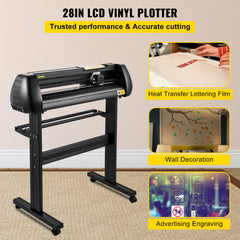 Vinyl Cutter, 28inch Paper Feed Cutting Plotter Bundle, Adjustable Force & Speed Vinyl Printer with Powerful Stepper Motors, Signmaster Software Bundle Kit Compatible with Windows System