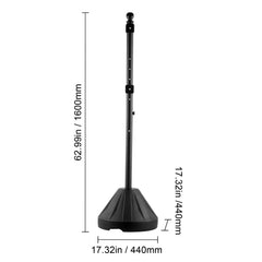 Portable Sign Post, 5 ft Cast Iron Sign Post Holder with Hard Plastic Base & Wheels, Movable Parking Sign Stand for No Parking Street Signs, Handicap Parking Sign, with Base, Bolts Nuts, Black