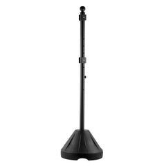 Portable Sign Post, 5 ft Cast Iron Sign Post Holder with Hard Plastic Base & Wheels, Movable Parking Sign Stand for No Parking Street Signs, Handicap Parking Sign, with Base, Bolts Nuts, Black