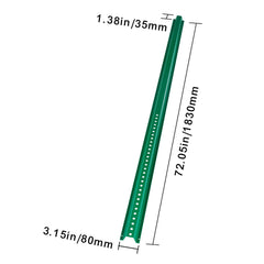 6FT U-Channel Sign Post, 4Pack Green Heavy Duty Steel Fixed Fence Post, Steel Fence U-Channel Sign for Garden, Courtyard, Farm or Traffic Intersection