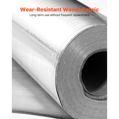 Double Reflective Insulation Roll, Non-Perforated Woven Fabric Radiant Barrier, 0.15mm 38.1m x 1.22m, Double-Sided Aluminum Foil Heat Reflective Shield, Thermal Insulation Roll for Window Roof