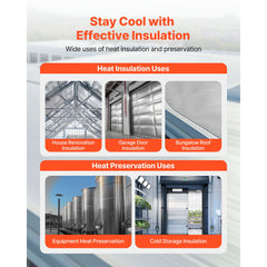 Double Reflective Insulation Roll, Non-Perforated Woven Fabric Radiant Barrier, 0.15mm 38.1m x 1.22m, Double-Sided Aluminum Foil Heat Reflective Shield, Thermal Insulation Roll for Window Roof