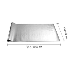 Double Reflective Insulation Roll, Non-Perforated Woven Fabric Radiant Barrier, 0.15mm 38.1m x 1.22m, Double-Sided Aluminum Foil Heat Reflective Shield, Thermal Insulation Roll for Window Roof
