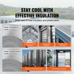 Double Reflective Insulation Roll, Foam Core Radiant Barrier, 3.2 mm 48 in x 50 ft, Double-Sided Aluminum Foil EPE Foam Heat Reflective Shield, Thermal Insulation Roll for Window RV Roof