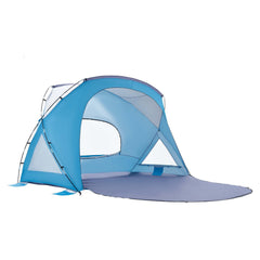 Beach Tent Sun Shelter for 6 Person, UPF 50+ Protection, Portable Sun Shade Canopy with Carrying Bag & Sand Pockets, Lightweight and Easy Setup Beach Umbrella for Family Camping Outdoor Picnic