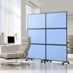 Acoustic Room Divider Partition Panel Privacy Screen 2 Pack Indigo Blue